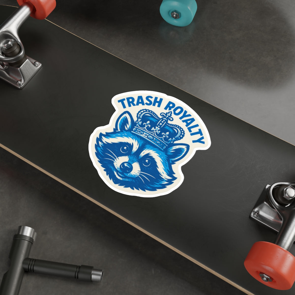 Trash Royalty – Die‑Cut Sticker 👑🦝