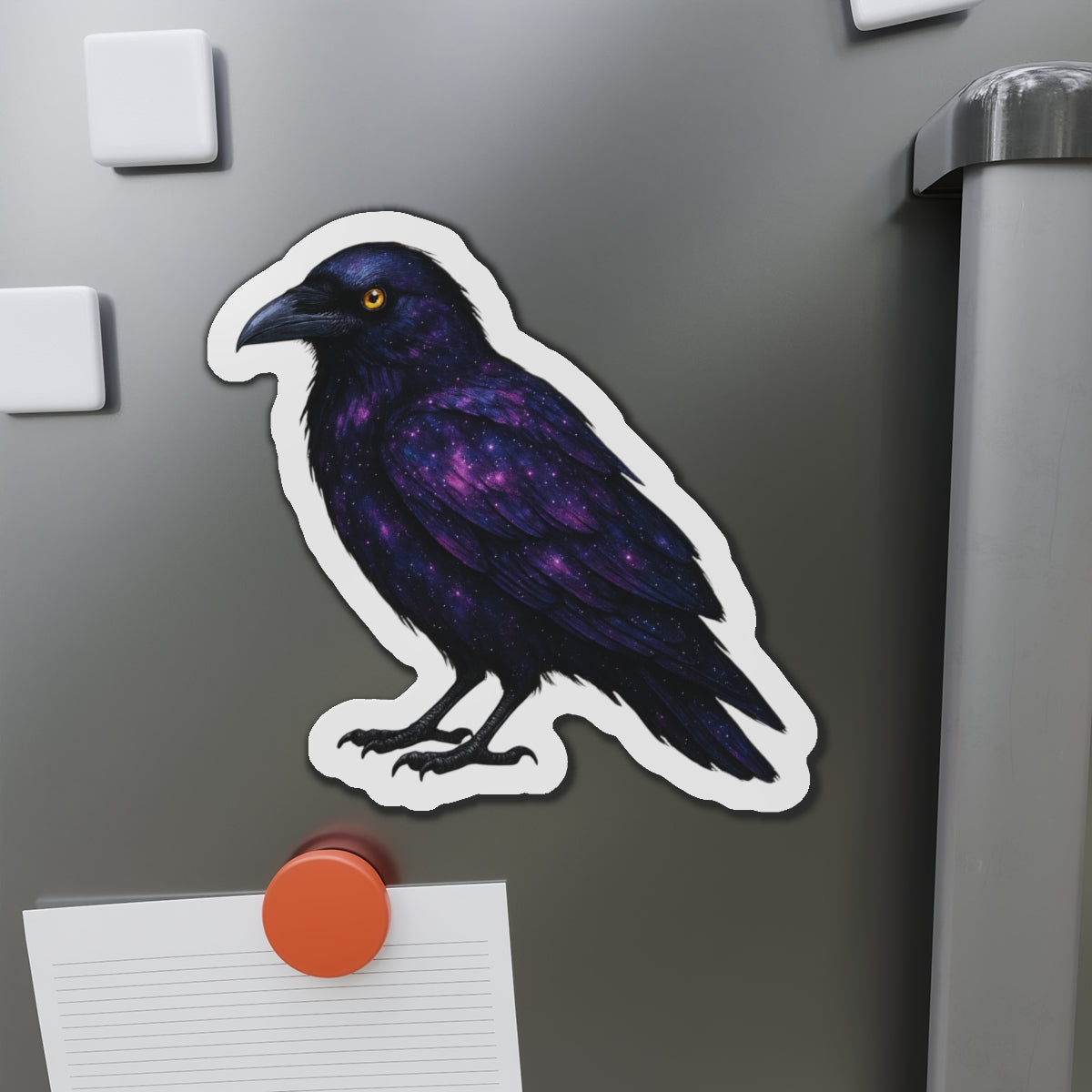 🧲 The Cosmic Raven Die-Cut Magnet | Attuned to Wonder. Designed for the Curious.