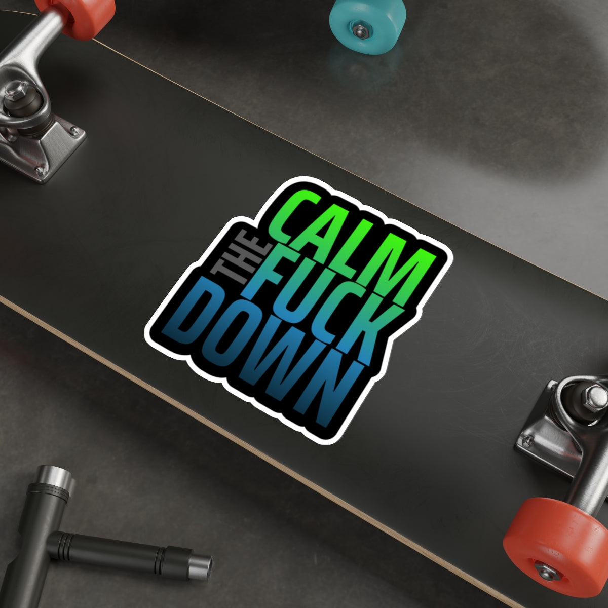 Calm the F*ck Down – Die‑Cut Sticker | Ctrl + Alt + Chill 🔕