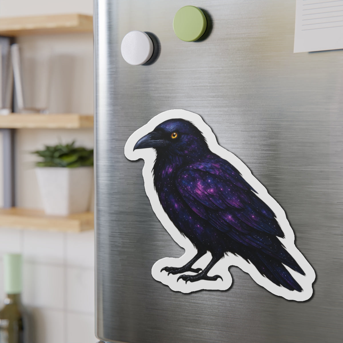 🧲 The Cosmic Raven Die-Cut Magnet | Attuned to Wonder. Designed for the Curious.