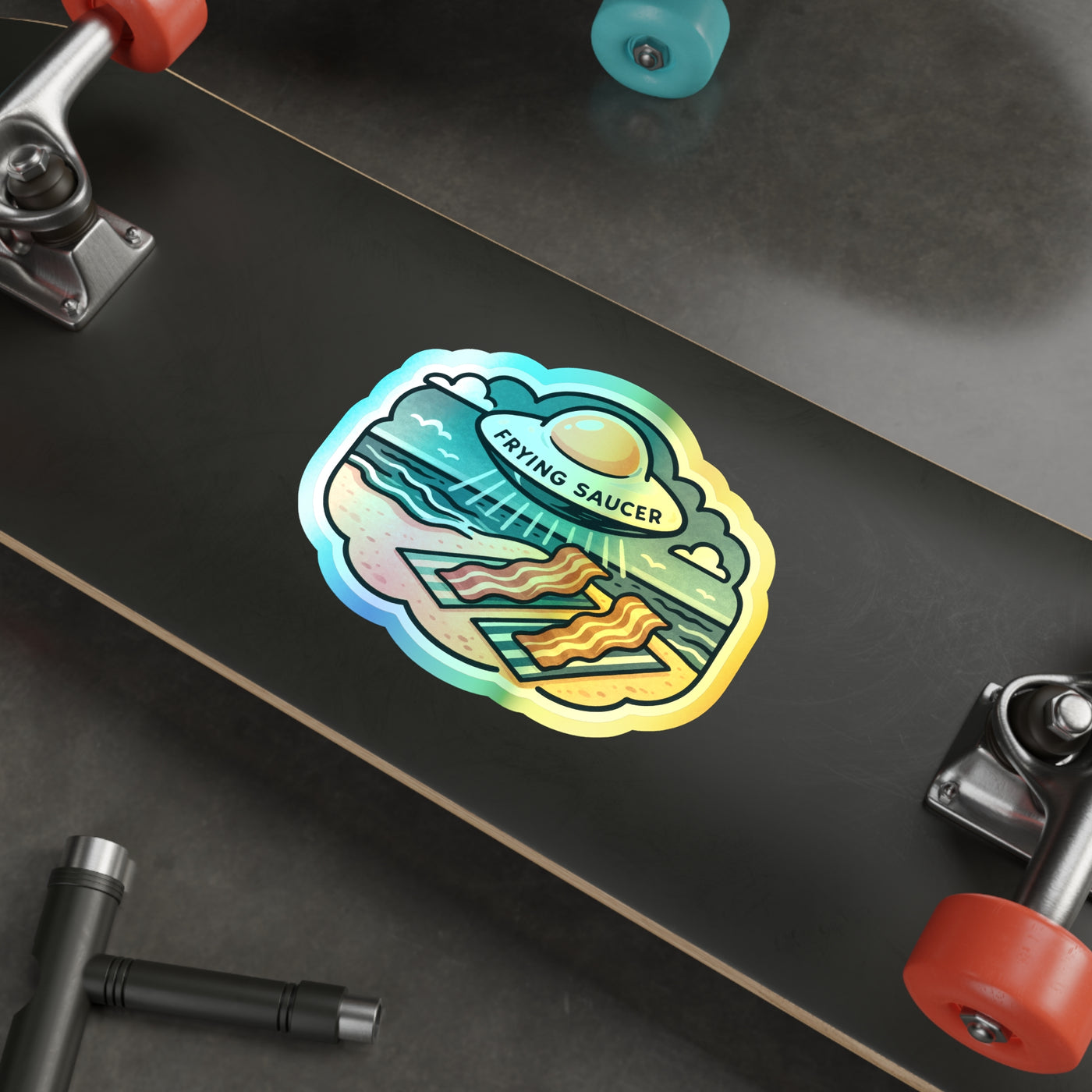 UFO‑ver Easy – Holographic Die‑Cut Sticker 🛸🌈