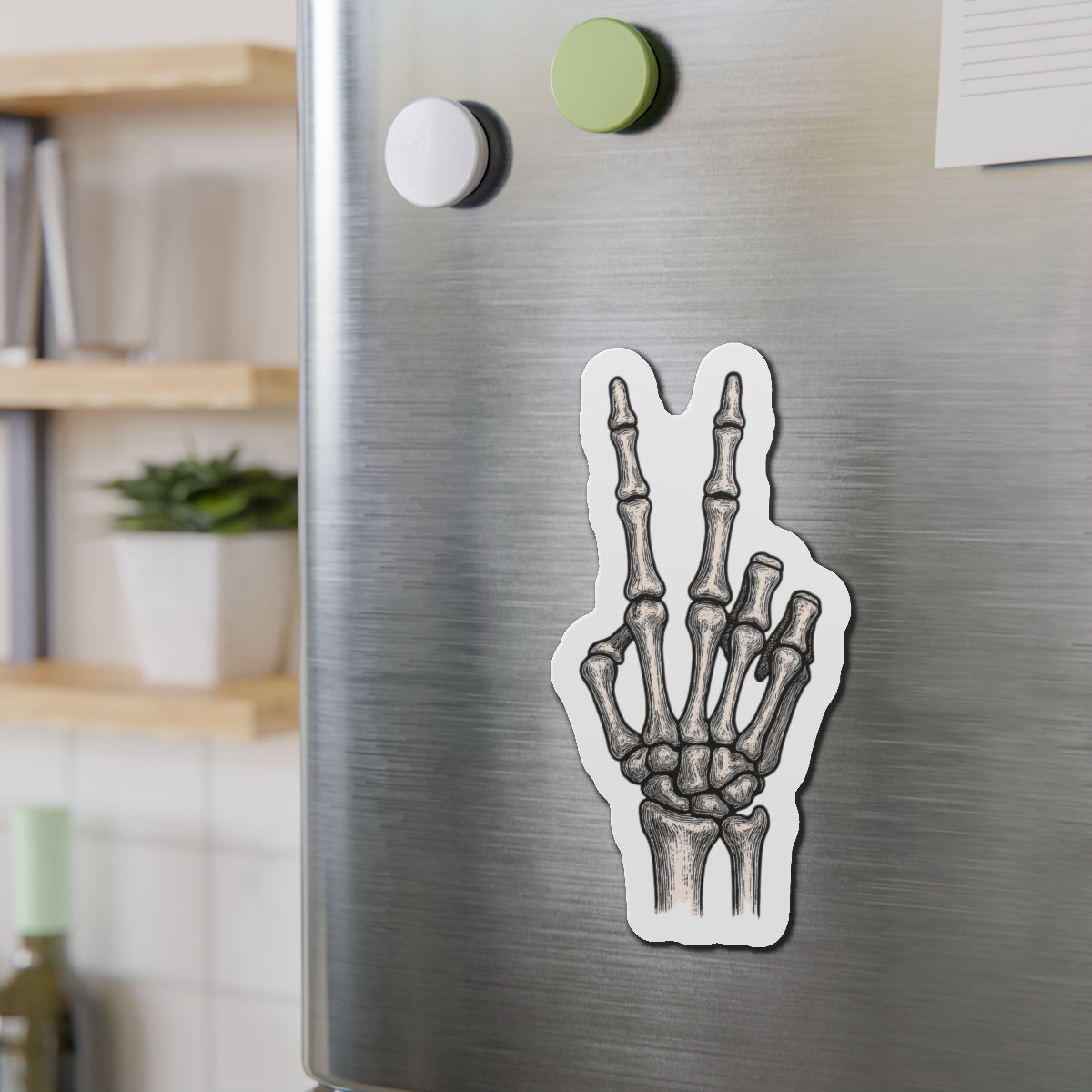 Skeleton Jeep Wave From The Grave – Die‑Cut Magnet for the Undead & Unbothered 🧲