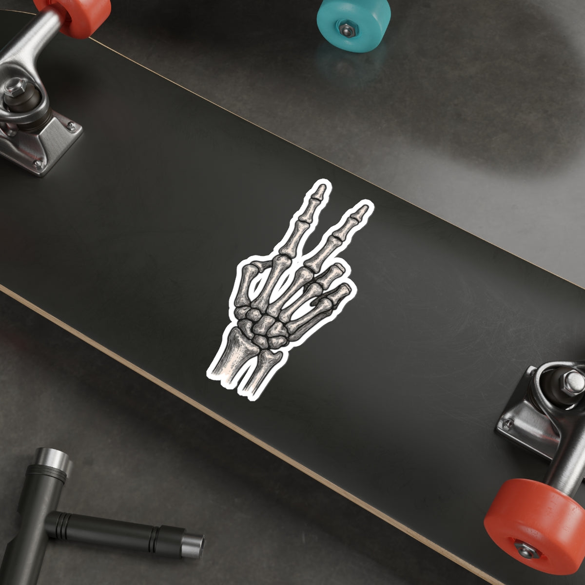 Skeleton Jeep Wave From The Grave – Die‑Cut Sticker for the Undead & Unbothered ✌️