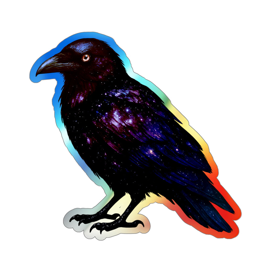 🌑🌈 The Cosmic Raven Holographic Die-Cut Sticker | Attuned to Wonder. Designed for the Curious.