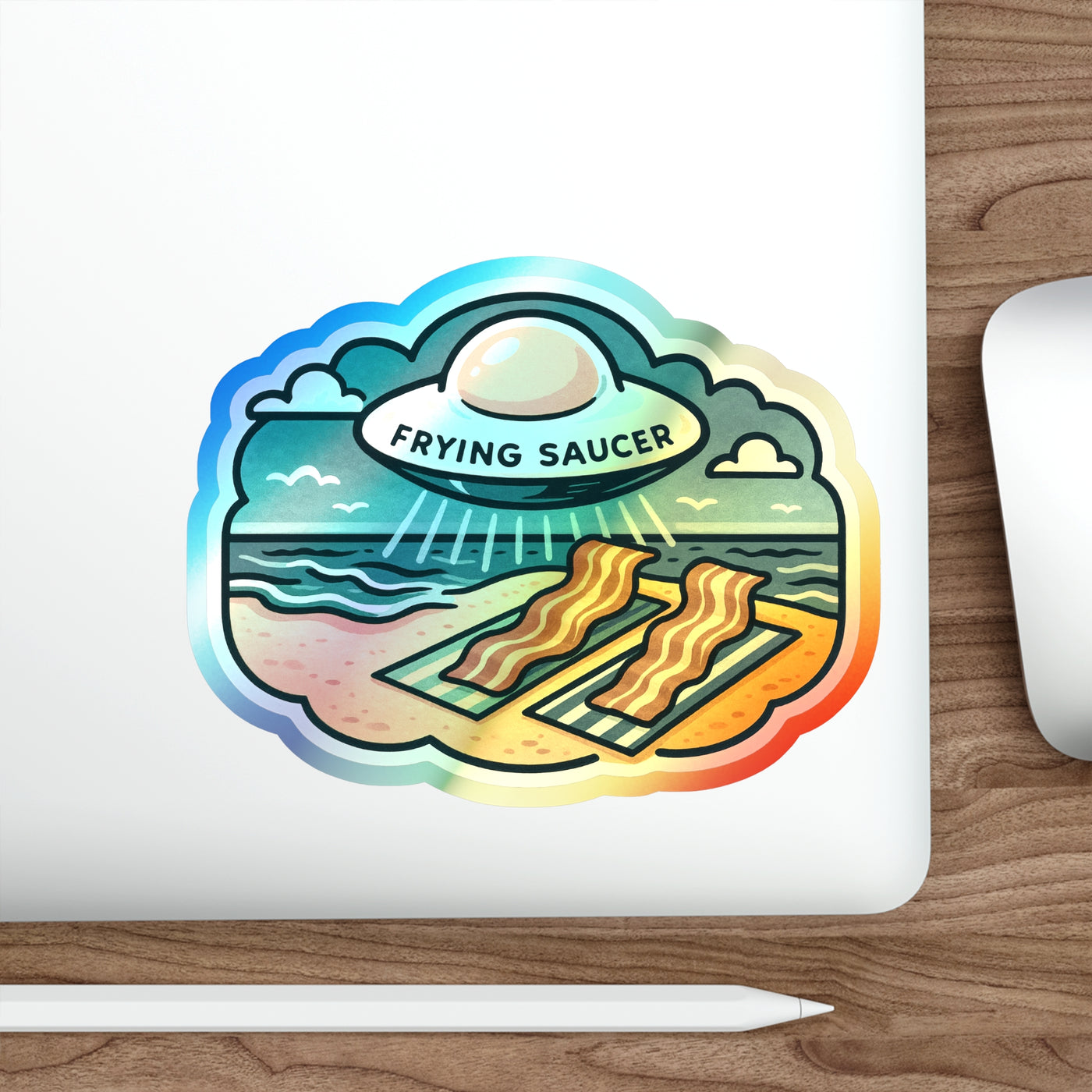 UFO‑ver Easy – Holographic Die‑Cut Sticker 🛸🌈