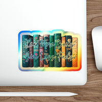 Read More Books, Give Less F*cks – Holographic Die‑Cut Sticker for Bookworms With Bite 📚🌈