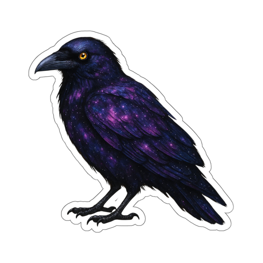 The Cosmic Raven – Die‑Cut Sticker | Attuned to Wonder. Designed for the Curious. 🌑🪶✨