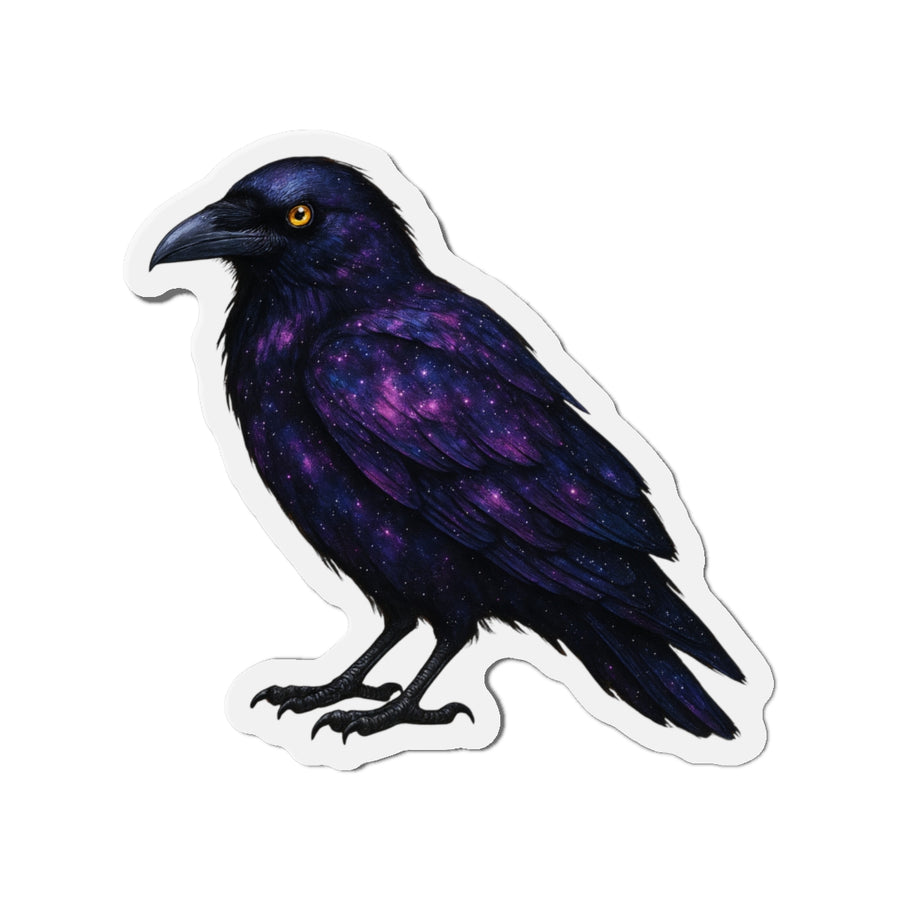 The Cosmic Raven – Die-Cut Magnet | Attuned to Wonder. Designed for the Curious. 🧲🌑🪶✨